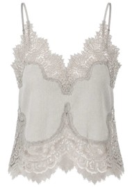 STELLA NOVA Underlayer Lace Top - Pearl Grey
