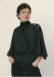 STELLA NOVA Butterfly Sleeved Blouse - Black