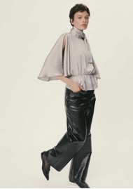 STELLA NOVA Butterfly Sleeved Blouse - Pearl Grey