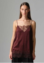 Day Birger et Mikkelsen Nio Satin Lace Camisole Top - Fudge