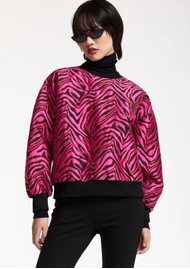 ESSENTIEL ANTWERP Klient Zebra Jacquard Sweatshirt - Fuchsia Voltage
