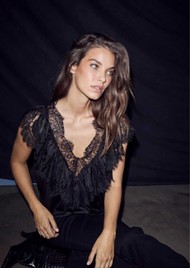 HAUTE LAMITIE Sancerre Lace Top - Black