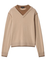 RAG & BONE Nyla Cashmere V Crew Knit - Camel