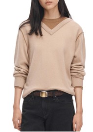 RAG & BONE Nyla Cashmere V Crew Knit - Camel