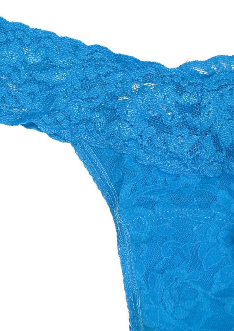 Hanky Panky Signature Rolled Lace Thong Aquamarine