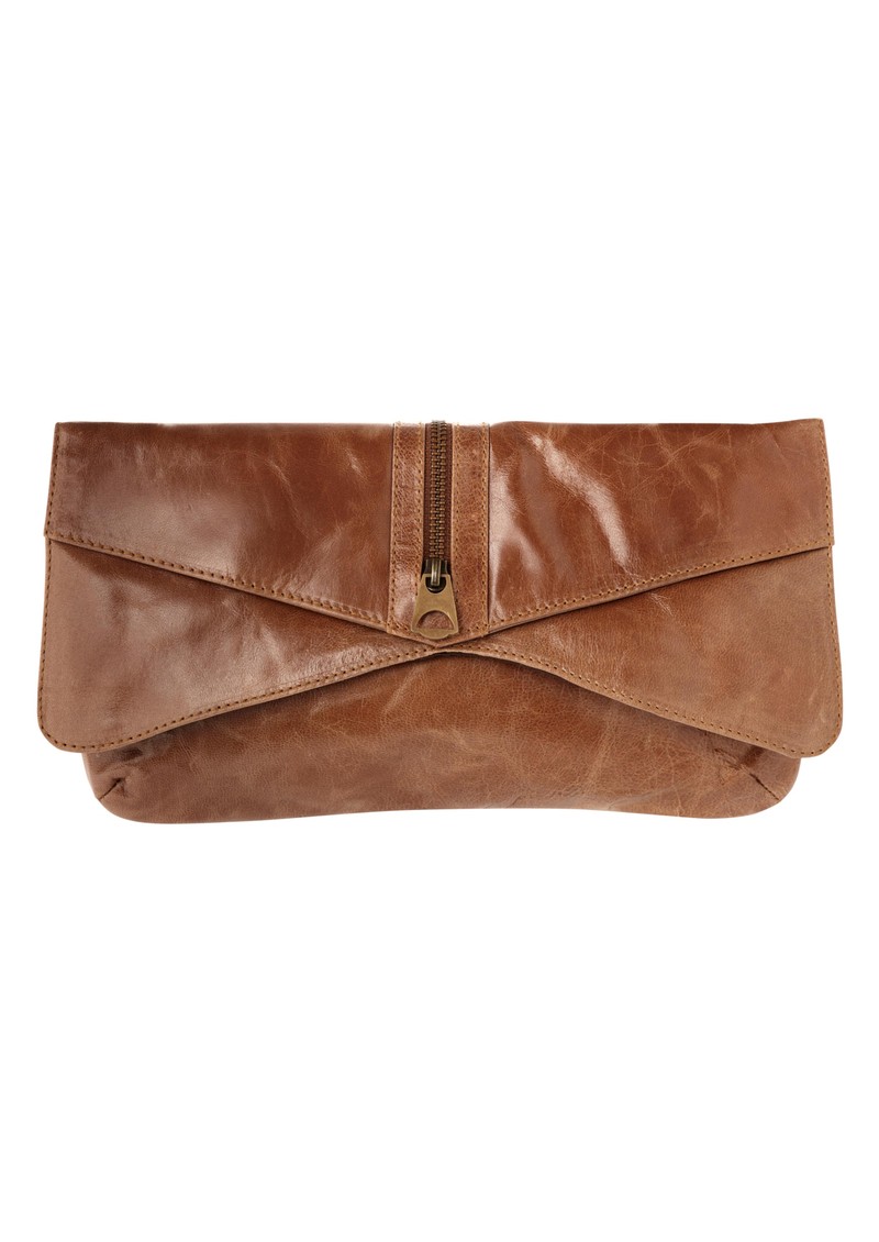 Jocasi Abbey Leather Clutch Bag in Tan