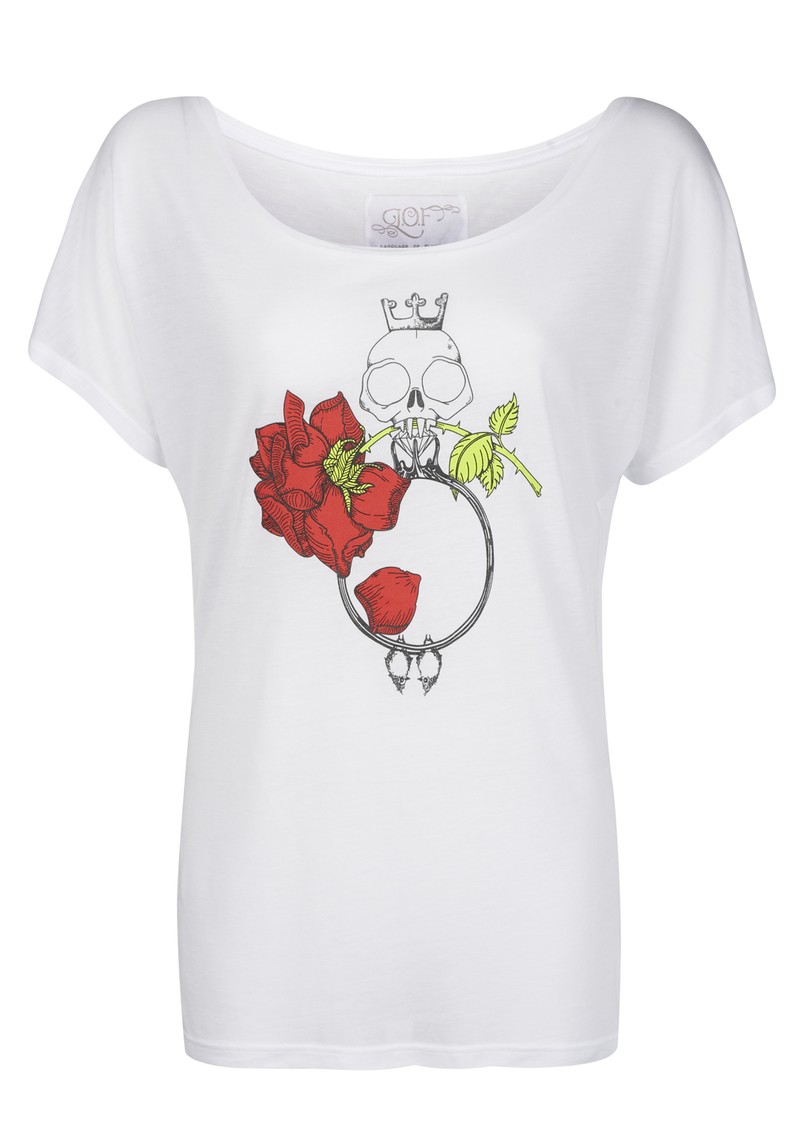 Language Of Flowers Redrose True Love Boyfriend T Shirt White