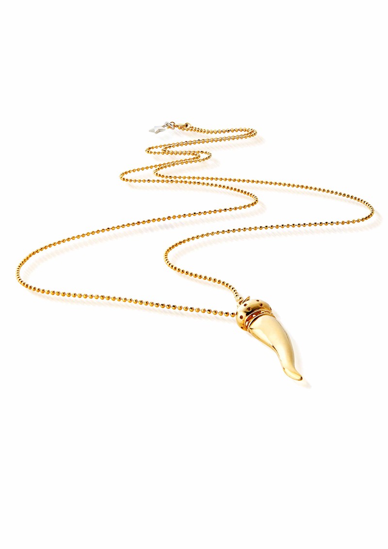 ChloBo Let's Dance Diamond Cut Ball Chain Paulo Chilli Necklace Gold