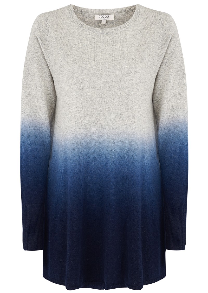 COCOA CASHMERE DIP DIE TUNIC CASHMERE SWEATER DIP DIE