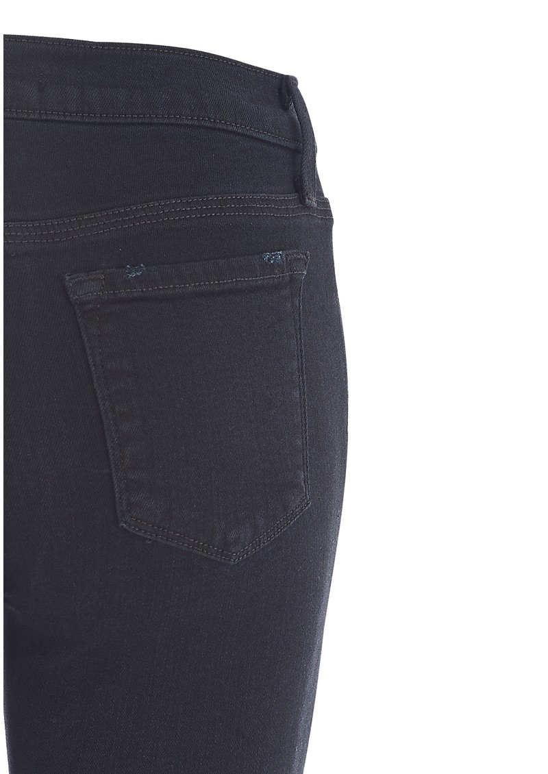 J Brand 620 SUPER SKINNY MID RISE RIPPED JEANS BLACKOUT